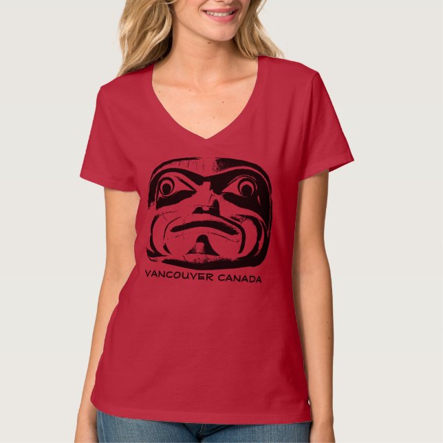 Tribal Art T - Shirt Vancouver Souvenir Totem Shir (Vorderseite)