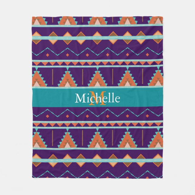 Tribal Aztec Bohemisch Fleecedecke (Vorderseite)