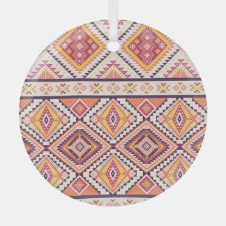 Tribal Aztec gestreift Nahtloser Hintergrund Ornament Aus Glas