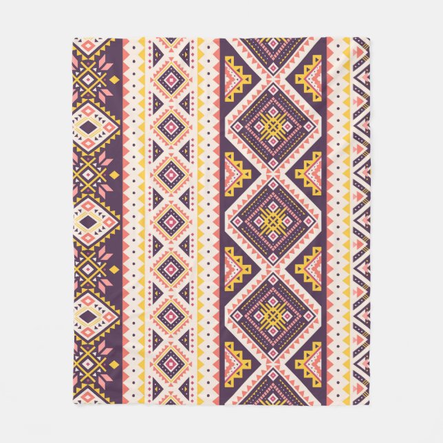 Tribal Aztec gestreifte, geometrische Muster. Fleecedecke (Vorderseite)