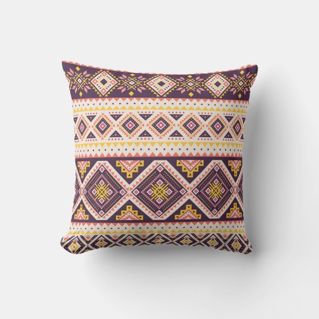 Tribal Aztec gestreifte, geometrische Muster. Kissen (Vorderseite)