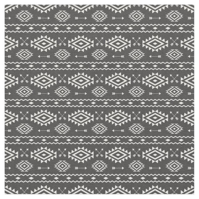 Tribal Aztec Graues und weißes Muster Stoff (Nahaufnahme)