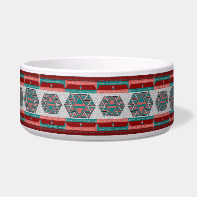 Tribal Aztec Muster Pet Hunde Katze Bowl Large 40  Napf (Vorderseite)