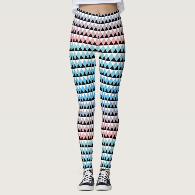 Tribal Aztec Ombre Muster Leggings (Vorderseite)