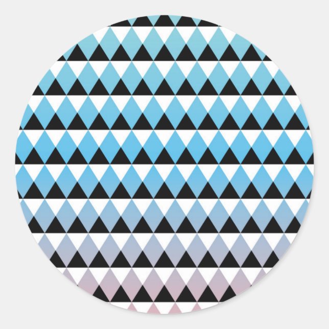 Tribal Aztec Ombre Muster Runder Aufkleber (Vorderseite)