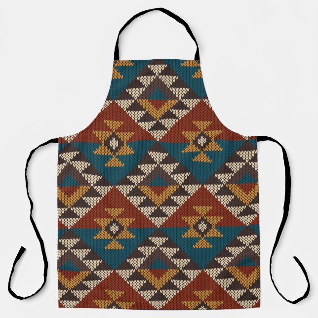 Tribal Aztec Wolle stickte Textur. Schürze (Vorderseite)