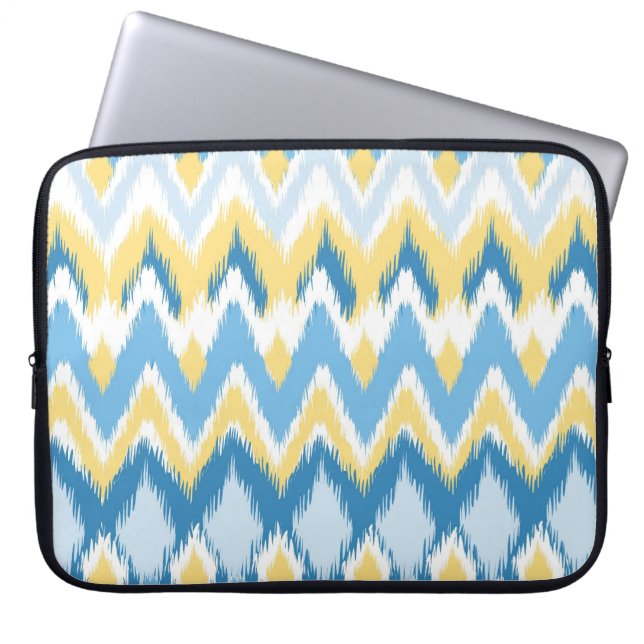 Tribal aztec Zickzack zag stripes ikat pattern Laptopschutzhülle (Vorderseite)