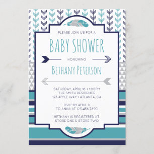 Tribal Baby Shower Einladung, Aztec, Pfeile, BOHO Einladung