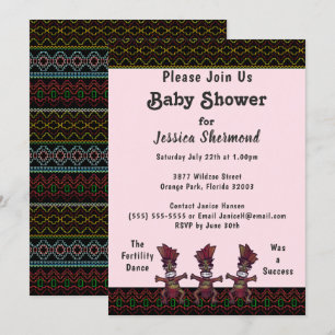 Tribal Baby Shower Neon Abstrakt Fertilitäts Einladung