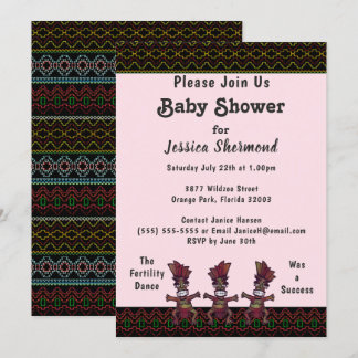 Tribal Baby Shower Neon Abstrakt Fertilitäts Einladung