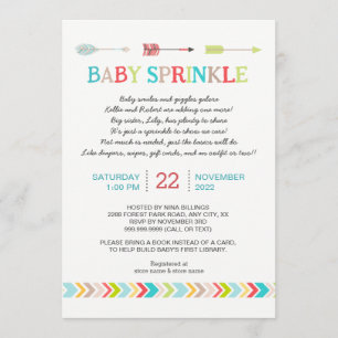 Tribal Baby Sprinkle mit Gedicht Einladung