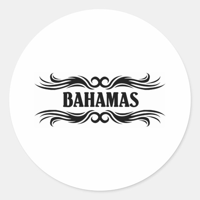 Tribal Bahamas Runder Aufkleber (Vorderseite)