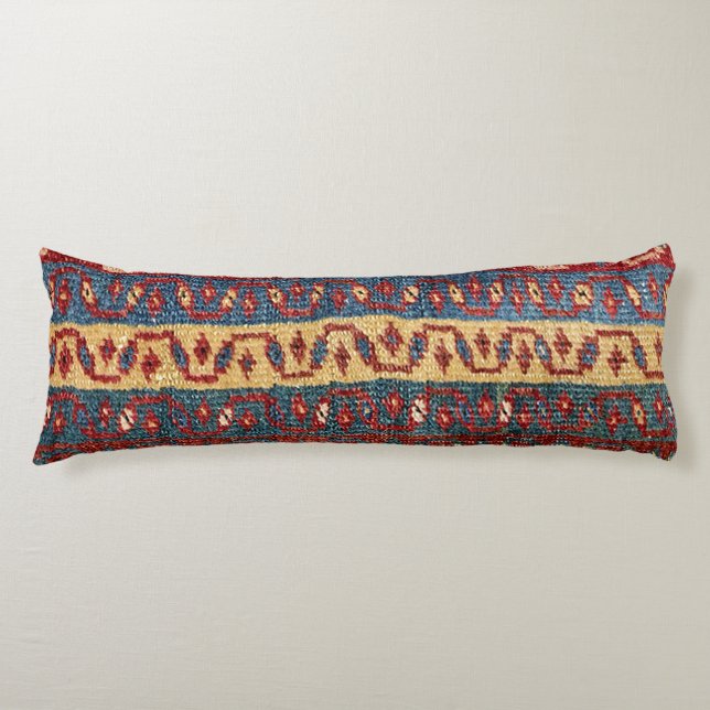 Tribal Bands Zig Zag Yellow Blue Red Lines  Seitenschläferkissen (Vorderseite)