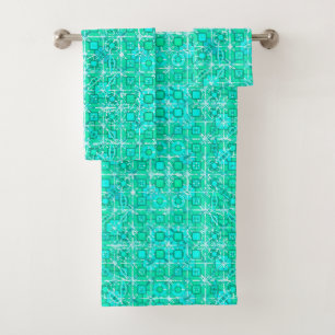Tribal Batik - aqua et turquoise avec blanc