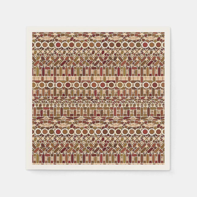 Tribal Batik - braun und braun Serviette (Vorderseite)