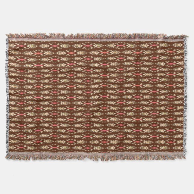 Tribal Batik - Brown, Tan und Coral Decke (Vorderseite)