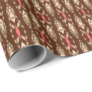 Tribal Batik - Brown, Tan und Coral Geschenkpapier