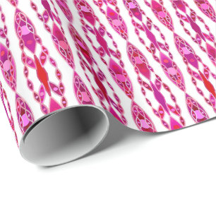 Tribal Batik - Burqundy und Fuchsia Pink Geschenkpapier