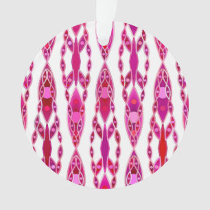 Tribal Batik - Burqundy und Fuchsia Pink Ornament