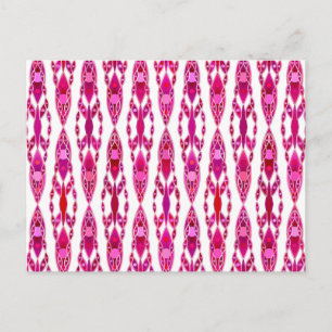Tribal Batik - Burqundy und Fuchsia Pink Postkarte