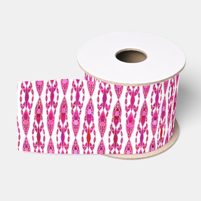 Tribal Batik - Burqundy und Fuchsia Pink Ripsband (Spule)