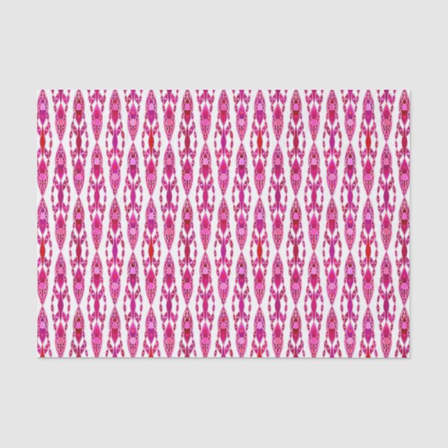 Tribal Batik - Burqundy und Fuchsia Pink Seidenpapier (Vorderseite)