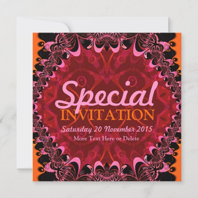 Tribal Batik Dentelle Art Special Party Invitation (Devant)