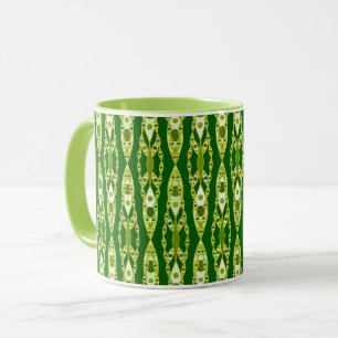 Tribal Batik - Dunkelgrün und Avocado Tasse
