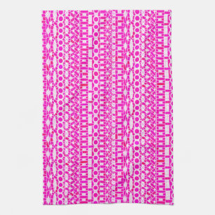 Tribal Batik - Fuchsia, Magenta, Orchid und Weiß Küchentuch