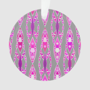 Tribal Batik - Fuchsia Pink, Violet und Grau Ornament