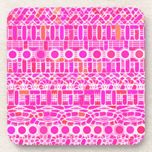 Tribal Batik - Fuchsienrosa, Magenta und Korallen Getränkeuntersetzer