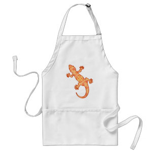 Tribal Batik Gecko - Korallen und hellorange Schürze
