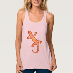 Tribal Batik Gecko - Korallen und hellorange Tank Top