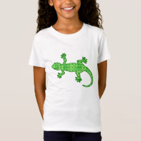 Tribal batik Gecko - Limon und smaragdgrün