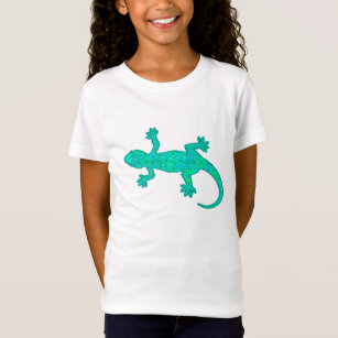 Tribal batik Gecko - Türkis / Pfau T-Shirt