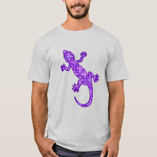 Tribal batik Gecko - Violett und Amethyst lila T-Shirt