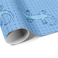 Tribal batik Gecko - Weiches denim blau