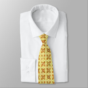Tribal Batik - goldgelb, braun und braun Krawatte