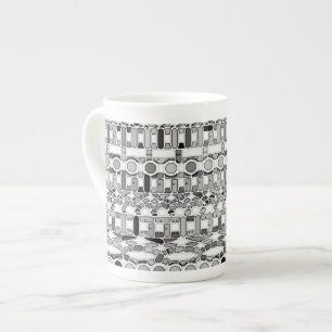 Tribal Batik - Grautöne Prozellantasse