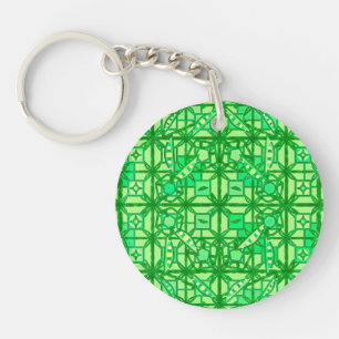 Tribal Batik - grüne Farbtöne Schlüsselanhänger
