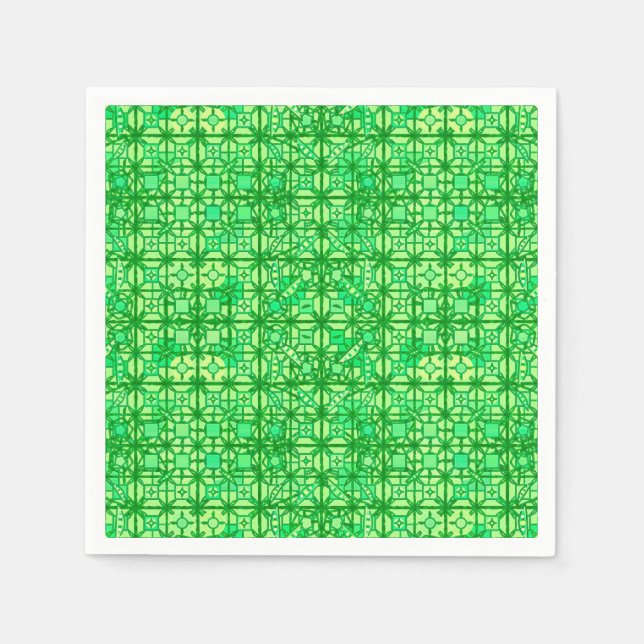 Tribal Batik - grüne Farbtöne Serviette (Vorderseite)