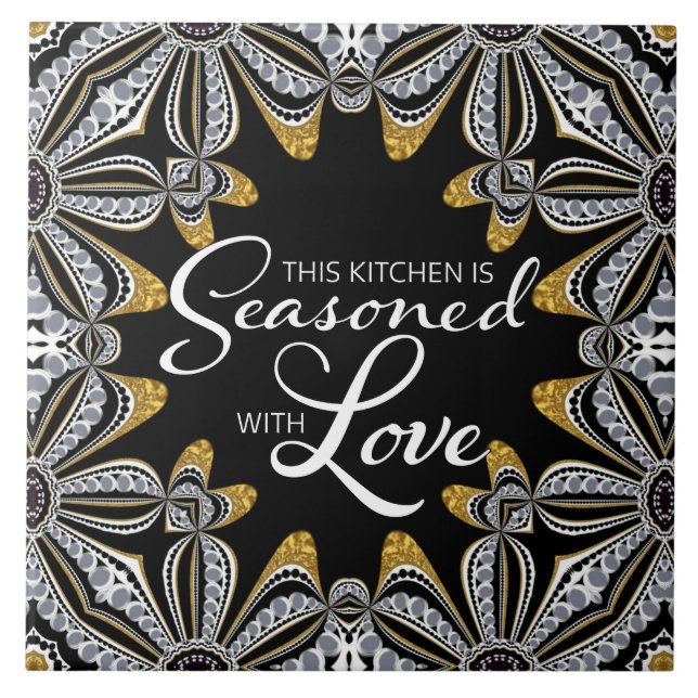 Tribal Batik Kitchen Liebe Wohngestaltung Keramik  Fliese (Vorderseite)
