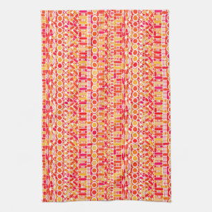 Tribal Batik - Korallenorange und Korallenrosa Handtuch