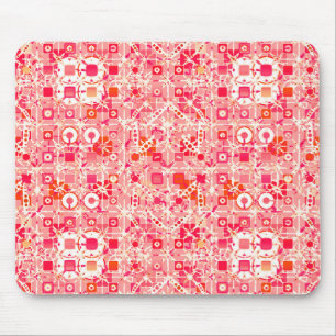 Tribal Batik - Korallenrosa, Korallenorange und -c Mousepad