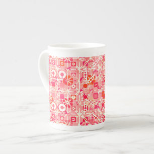 Tribal Batik - Korallenrosa, Korallenorange und -c Prozellantasse