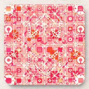 Tribal Batik - Korallenrosa, Korallenorange und -c Untersetzer