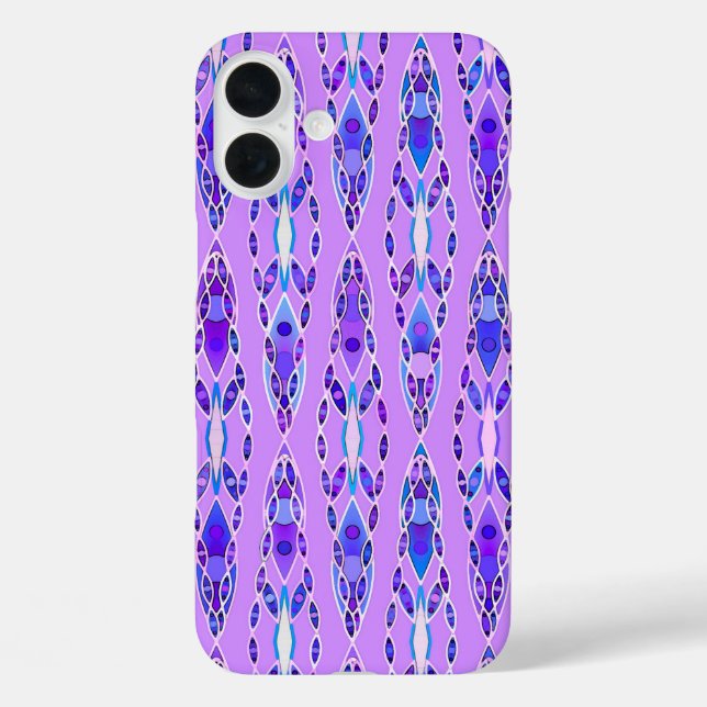 Tribal Batik - Lavender, Blue und Violet iPhone 16 Plus Hülle (Rückseite)