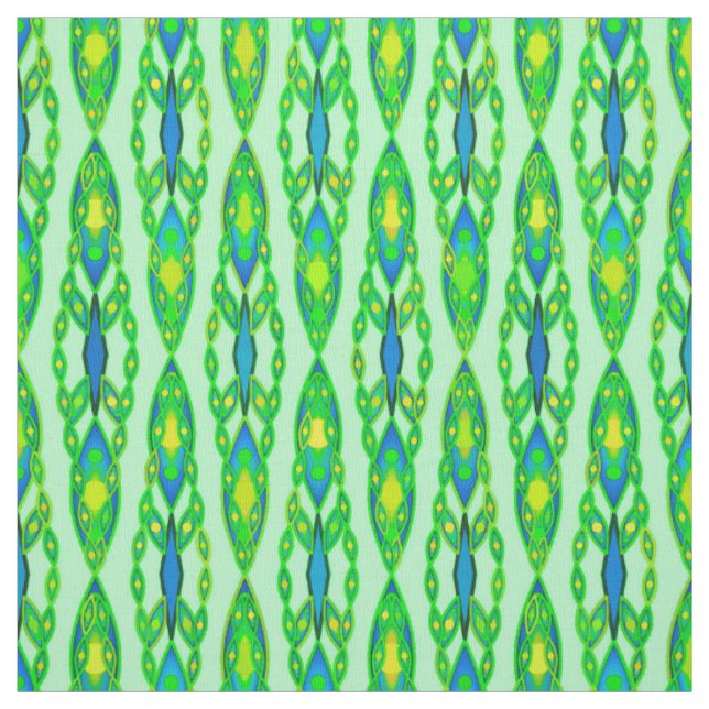 Tribal Batik - Mint, Emerald Green und Blue Stoff (Muster)