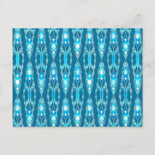 Tribal Batik - Ocean Blue und Aqua Postkarte