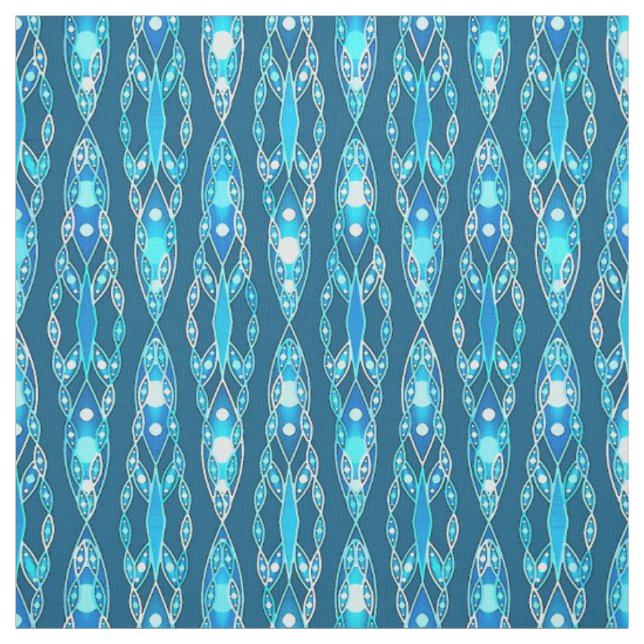 Tribal Batik - Ocean Blue und Aqua Stoff (Muster)